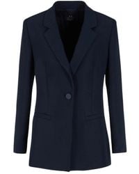 ARMANI EXCHANGE - Jassen ,Blauw ,Single Breasted Jacket - Lyst