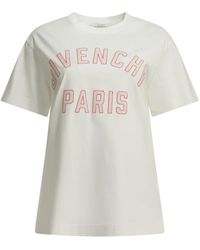 Givenchy - Tops ,Wit ,Katoen Cotton Logo T-Shirt - Lyst