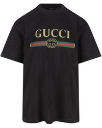 Gucci - T-Shirt Van Katoenjersey En Zijde Met Print - Lyst