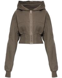 Rick Owens - Hoodies & Sweatvesten ,Bruin ,Katoen Cropped Hoodie - Lyst