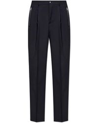 Etro - Broeken ,Blauw ,Wol Wollen Broek Met Persplooi - Lyst