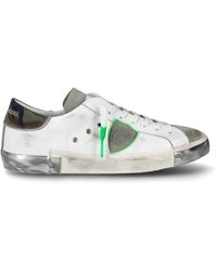 Philippe Model - Retro street sneaker mit neon-akzenten,weiße sneakers mit logo-detail - Lyst