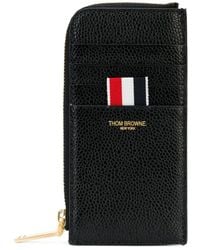 Thom Browne - Schwarzes leder half zip portemonnaie - Lyst