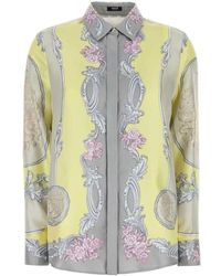 Versace - Bedrucktes Twill-Hemd Für Männer - Lyst