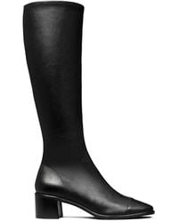 Tory Burch - Stivali Con Placca Logo Color Oro - Lyst