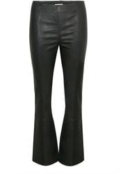 Part Two - Broeken ,Zwart ,Zwarte Stretch Bootcut Leren Broek - Lyst