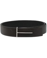 Tom Ford - Accessoires ,Zwart ,Leer Grain Leather Slim T Reversible Belt - Lyst