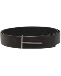 Tom Ford - Accessoires ,Zwart ,Leer Grain Leather Slim T Reversible Belt - Lyst
