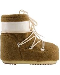 Moon Boot - Schoenen ,Bruin ,Leer Icon Low Fleece Boots - Lyst