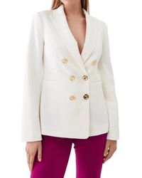 Pinko - Jassen ,Wit ,Double-Breasted Blazer - Lyst
