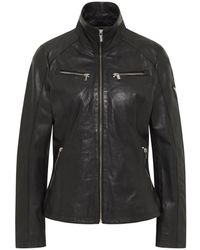carlo colucci - Jassen ,Zwart ,Leer Zachte Leren Jas Basic - Lyst