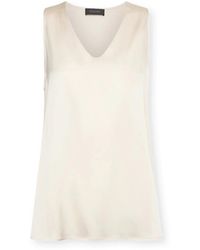 Elena Miro - Tops ,Wit ,Satijn Viscose Satin Top - Lyst