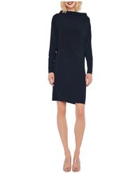 Norma Kamali - Kleedjes ,Zwart ,Zwarte Jersey Midi Jurk - Lyst