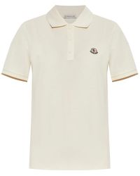 Moncler - Witte Gebreide Kraag T-Shirts En Polos - Lyst