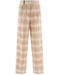 Peserico - Stijlvolle Geruite Wollen Broek - Lyst