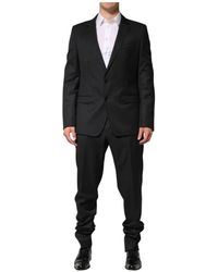 Dolce & Gabbana - Donkergrijs Wollen Pak Met Blazer - Lyst