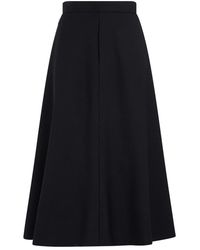 Moncler - Mouliné Wollen Midi Rok - Lyst