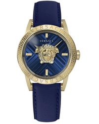 Versace - Armbanduhr v-code restyling palazzo blau, gold 43 mm vesn00322 - Lyst