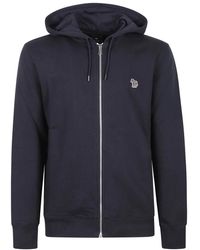 Paul Smith - Hoodies & Sweatvesten ,Blauw ,Katoen Zebra Zip Knit - Lyst