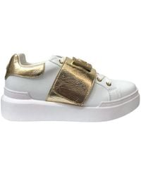 Pollini - Nuke45 weiß/gold sneakers - Lyst