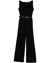 Max Mara - Schwarze Wide-Leg Hose Mit Passendem Gürtel - Lyst
