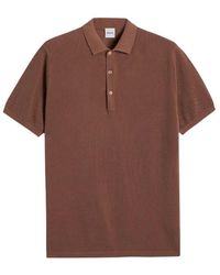 Aspesi - Tops ,Bruin ,Katoen Polo Shirt Met Knopen - Lyst