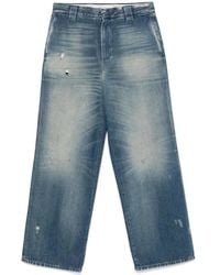 Golden Goose - Wide-Leg Denim Jeans With Distressed Detailing - Lyst