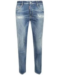 DSquared² - Jeans ,Blauw ,Katoen Slim Fit Stretch Katoen Denim Jeans - Lyst
