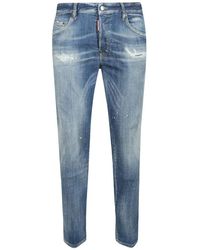 DSquared² - Jeans ,Blauw ,Katoen Slim Fit Stretch Katoen Denim Jeans - Lyst