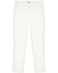 Dondup - Broeken ,Wit ,Katoen Velvet Slim-Fit Cropped Chino Broek - Lyst
