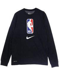 Nike - Fitness ,Zwart ,Katoen Nba Team Longsleeve T-Shirt - Lyst