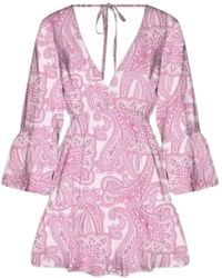 MC2 Saint Barth - Kleedjes ,Roze ,Kasjmier Korte Damesjurk - Lyst