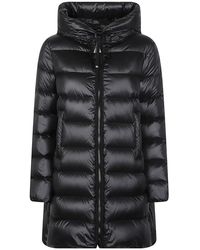 Moncler - Jassen ,Zwart ,Leer Suyenne Midi Down Jacket - Lyst