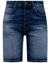 Dondup - Blaue Vintage Denim Shorts Mit Logo-Patch - Lyst