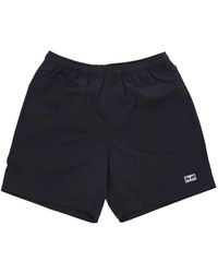 Obey - Korte Broeken ,Zwart ,Nylon Zwarte Nylon Herenshorts Met Zakken - Lyst