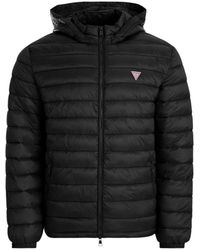Guess - Jassen ,Zwart ,Polyester Puffer Jacket - Lyst