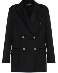 Versace - Korte Double-Breasted Jas - Lyst