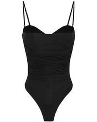 Elisabetta Franchi - Stretch-Jersey-Body Mit Drapierung - Lyst