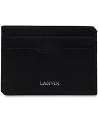 Lanvin - Accessoires ,Zwart ,Katoen Compagnon Leren Kaarthouder - Lyst