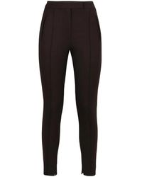 PT01 - Broeken ,Bruin ,Leer Tailored Cropped Broeken - Lyst