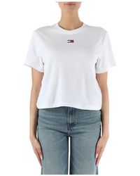 Tommy Hilfiger - T-shirt in cotone con patch logo - Lyst