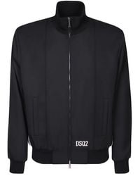 DSquared² - Jassen ,Zwart ,Wol Zwarte Jas Voor Mannen Aw 23 - Lyst