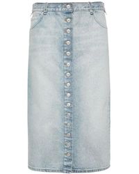 Courreges - Rokken ,Blauw ,Denim Clear Denim Rok - Lyst