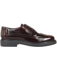 Tod's - Burgunder leder derby schuhe gummisohle - Lyst