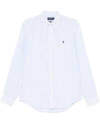 Ralph Lauren - Gestreept Linnen Overhemd - Lyst