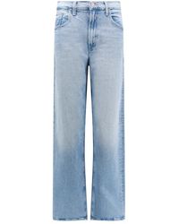 Mother - Blaue high-waist wide-leg jeans - Lyst