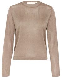 Inwear - Truien & Vesten ,Geel ,Goud Glitter Gebreide Trui - Lyst