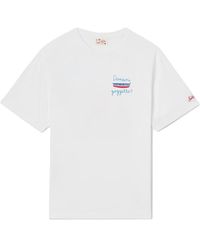 MC2 Saint Barth - Tops ,Wit ,Katoen Portland Print T-Shirt - Lyst