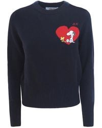 Sun 68 - Blaue Peanuts Damen Pullover - Lyst