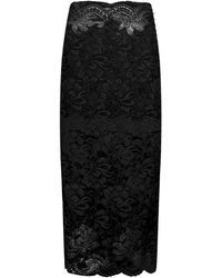 Rabanne - Rokken ,Zwart ,Studded Lace Midi Rok - Lyst